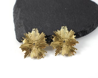 6 x Raw Brass Sunburst Pendants, Celestial Boho Pendant, Unplaited Raw Brass Sun Pendants, Earring Findings (C0643)