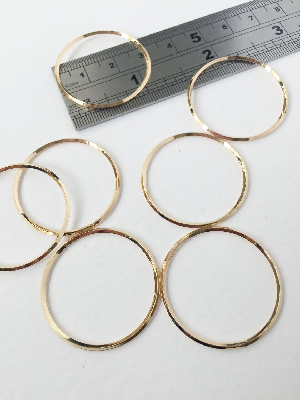 6 X 18K Gold Plated Circle Connectors Earring Connectors Etsy UK