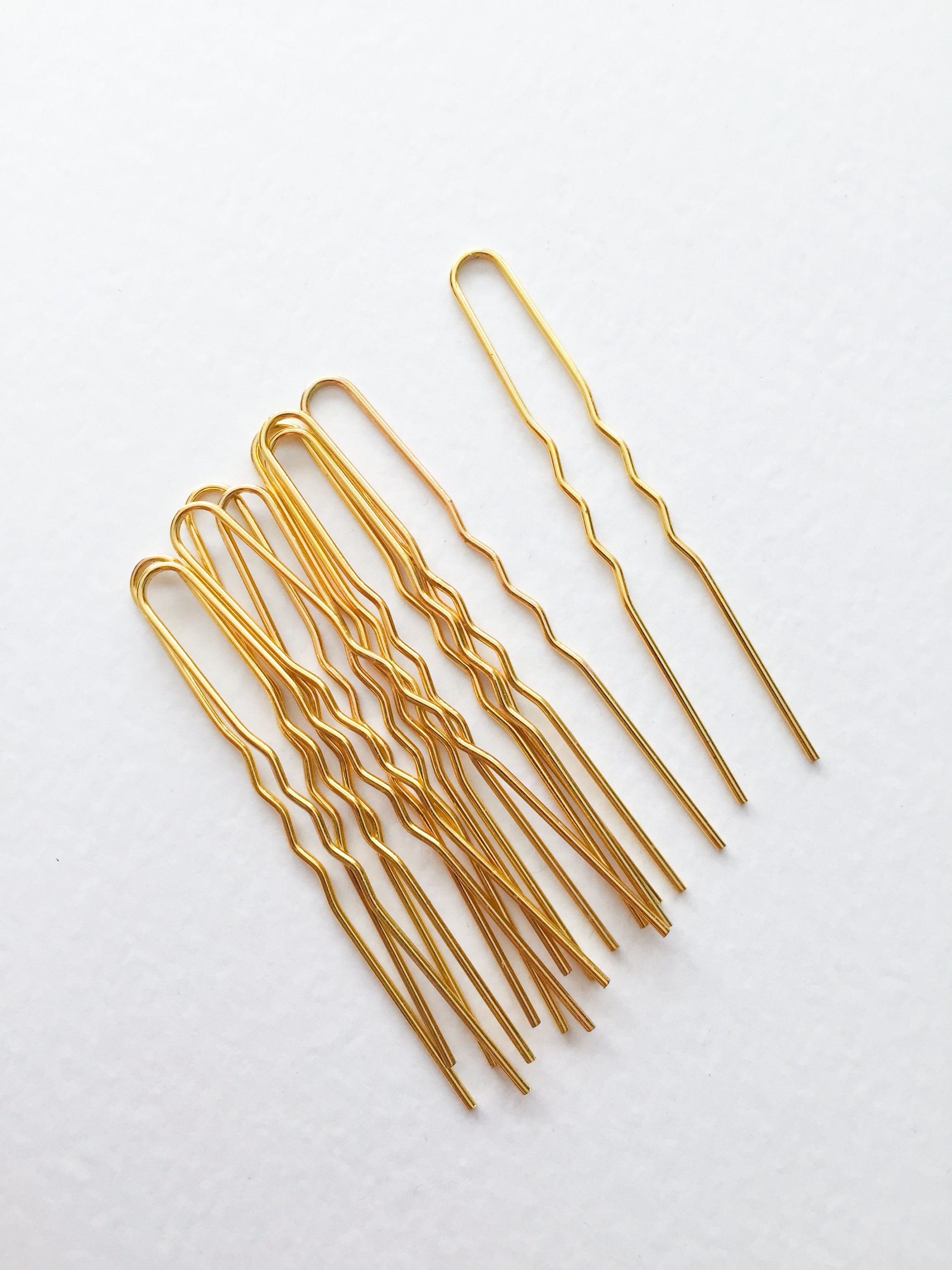 10 x Gold Tone Bobby Pins Golden Hair Pins DIY Hair Pins 72mm Etsy