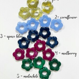 4 x Resin Flower Charms for Earring Hoops | Floral Charms | Acrylic Jewellery Supplies | DIY Earring Making UK