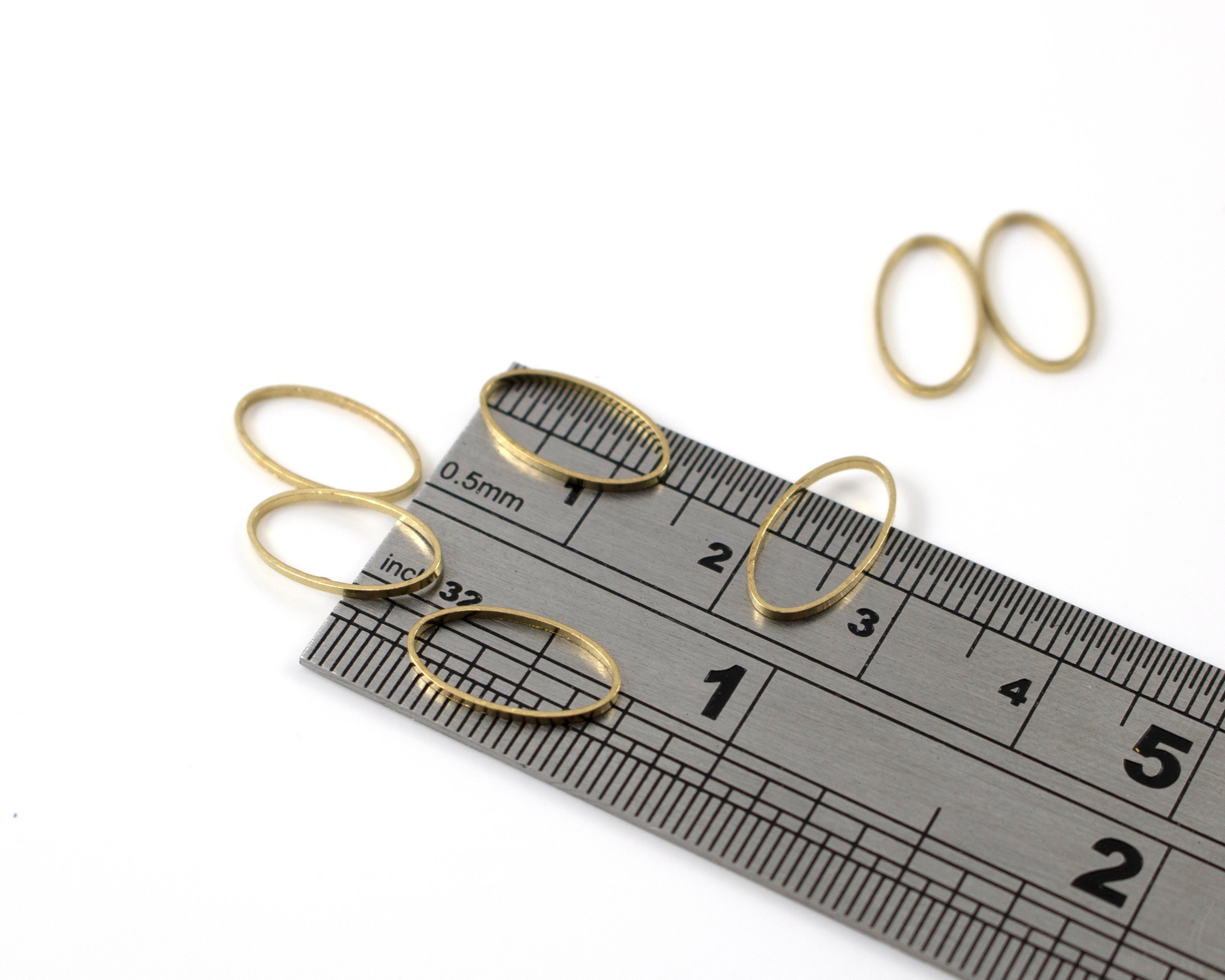 50pcs Silver Plated Flat Oval Jump Ring, Brass Oval Connectors