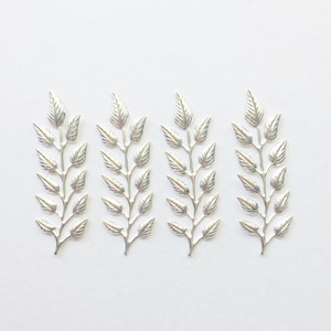 4 x Silber Lorbeerblatt Stanzblatt Verschönerung Tiara Herstellung Kopfschmuck Versorgung