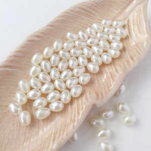 100 x 7x5mm Pearl Beads Ivory Pearls Freshwater Pearl Imitation Beads Acrylic Pearl Beads Off-white Pearls for Jewelry Making (3216)