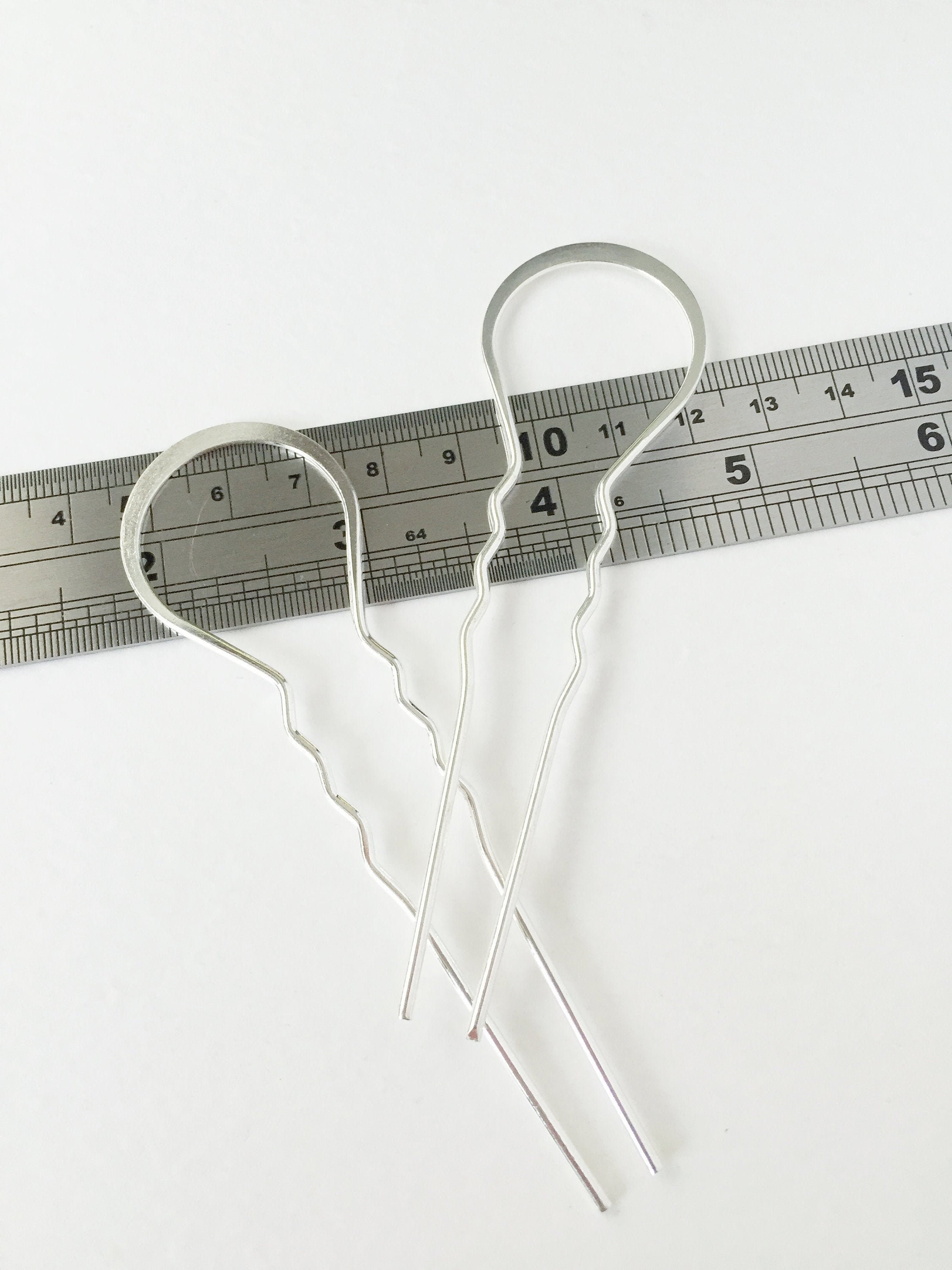 2 X Extra Large Silver Bobby Pins Bright Silver Hair Pins DIY Etsy UK