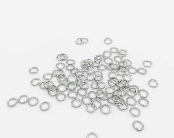 400 x 5x0.8mm Stainless Steel Jump Rings, Silver Jump Rings, Open Rings, Round Jump Rings, Stainless Steel Findings (0339)