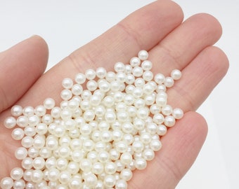 300 x 4mm Pearl Beads Ivory Pearls No Hole Round Pearl Beads Acrylic Pearl Beads Off-white Pearls for Jewelry Making (3370))