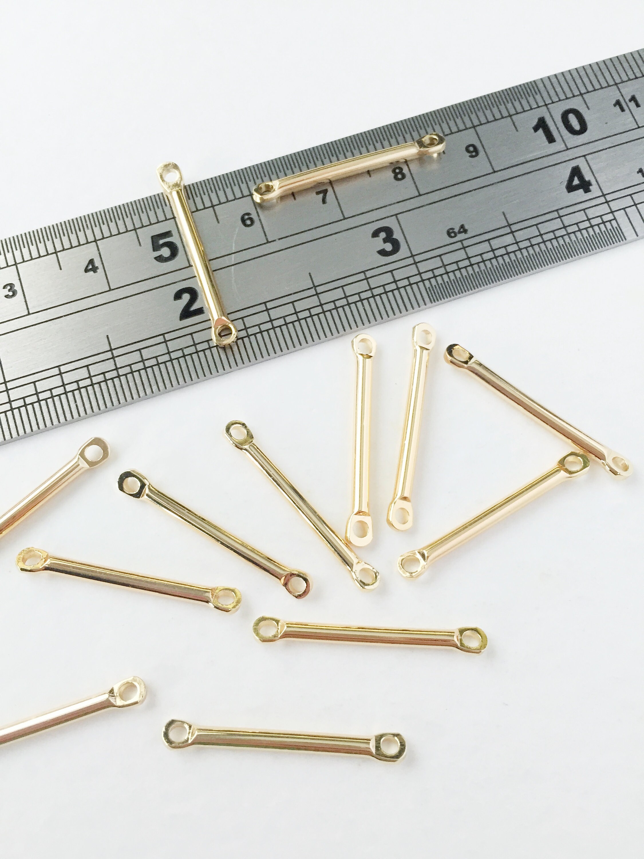 10 X 18K Gold Bar Connectors Gold Plated Connector Bars Etsy UK