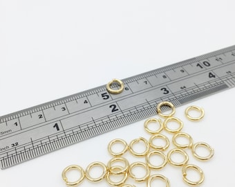 Anelli di salto in acciaio inossidabile placcato oro 24K da 40 x 8x1,5 mm, Anelli aperti in oro, Anelli di salto rotondi (3783)