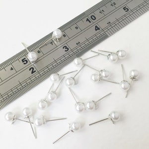 10 Paar x Perlen Ohrring Ohrstecker, DIY Ohrringe, Silber Perle Ohrring Rohling (0814)