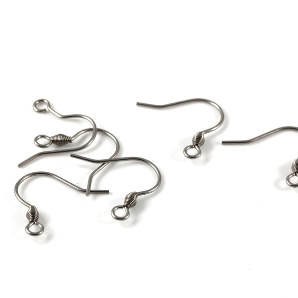 20 pairs x Stainless Steel Hooks, 19mm Silver Tone Earring Hooks, Stainless Steel Earring Wire, Earring Blanks (С0568)