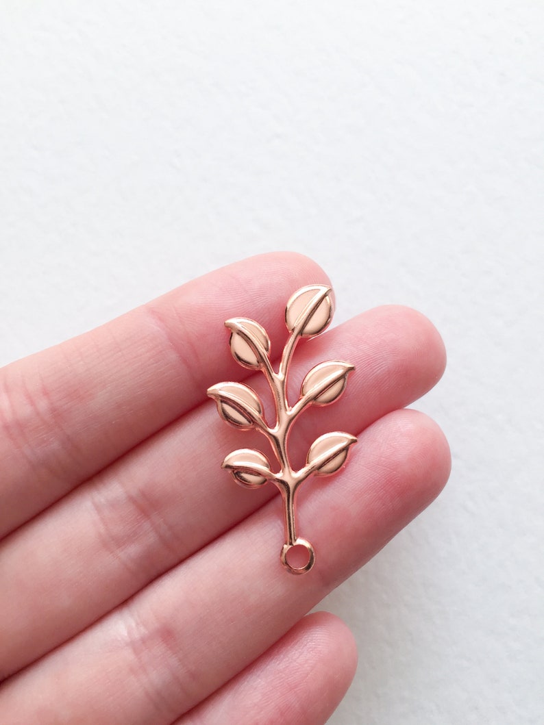 10 X Rose Gold Leaf Branch Charms Laurel Leaf Charms Tiara Etsy