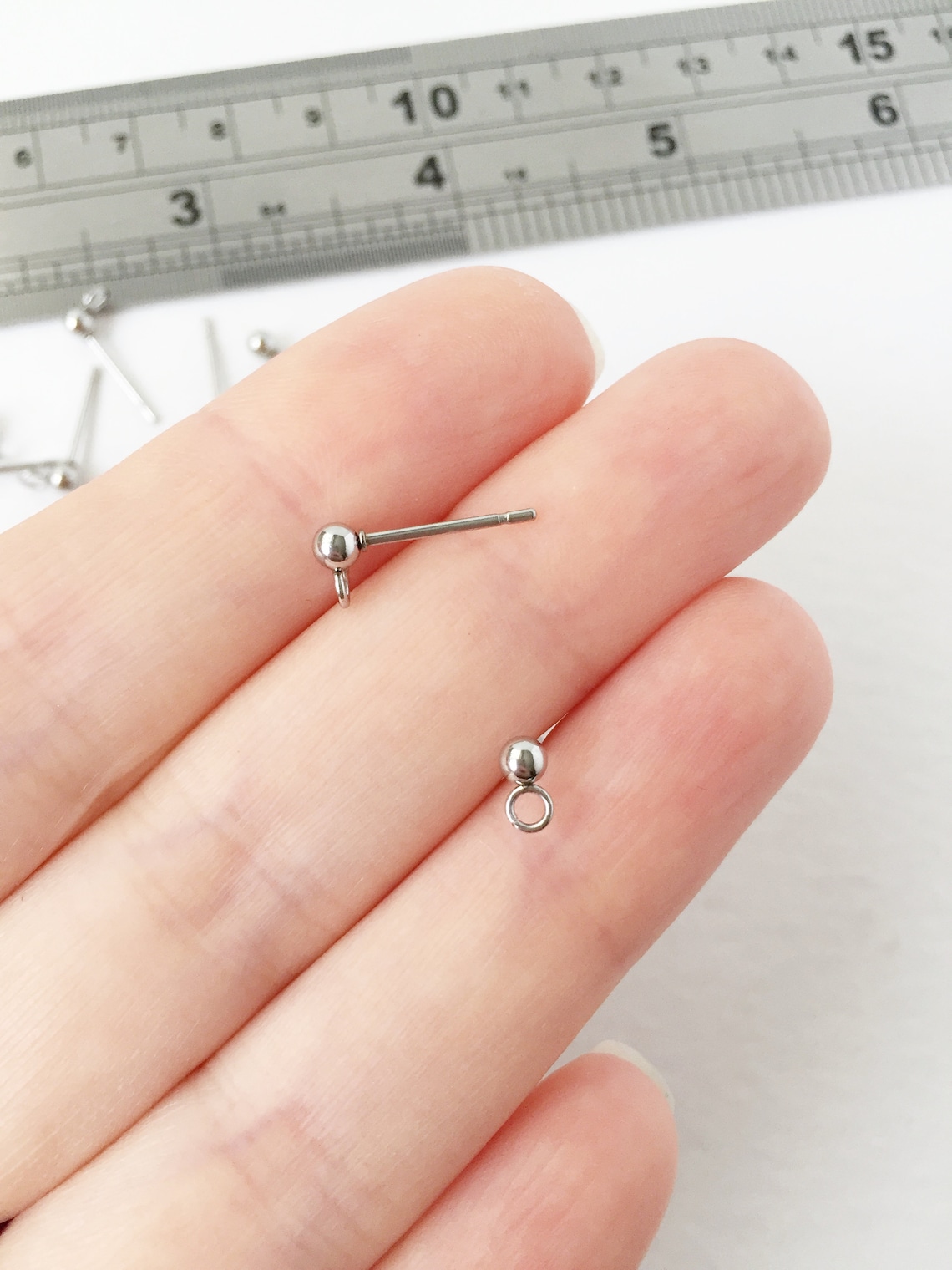 6 Pairs X Stainless Steel Ball Earring Studs Silver Tone Ball Etsy UK