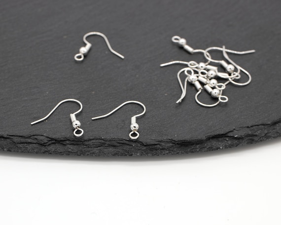 20 pairs x Silver Plated Fish Hook Earring Wire, Earring Blanks (С0636)