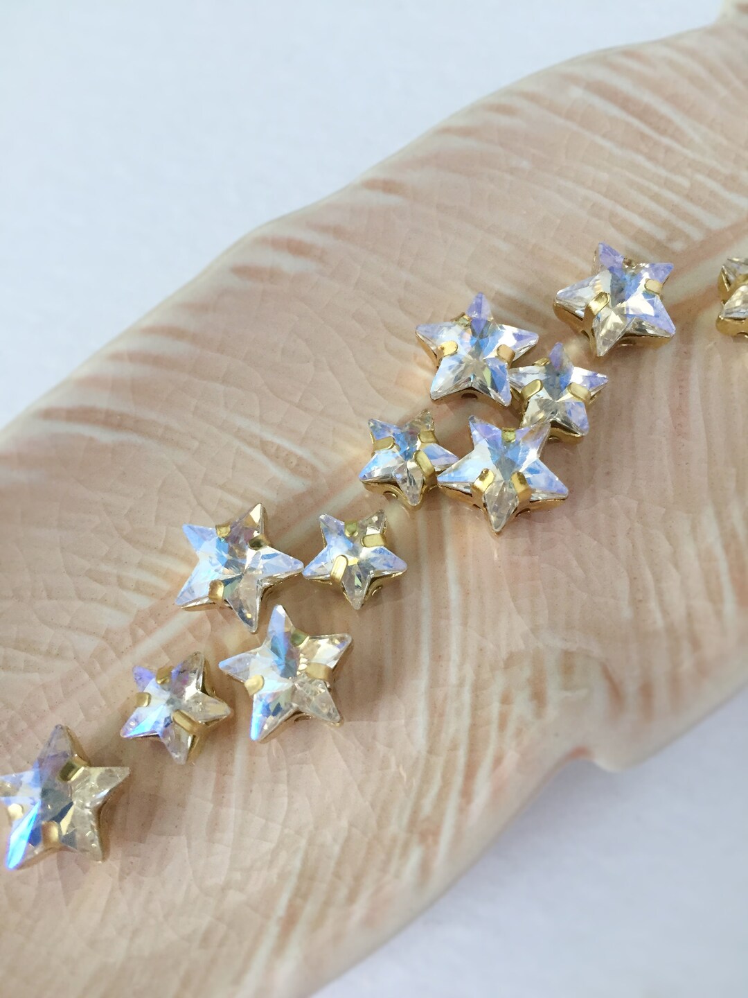 Starlight Rhinestone Design 12 X Crystal Moonlite Star Rhinestone, Star Diamante, Sew-on Stars With ...