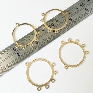 4 x Vergoldete Multiloop-Ohrringverbinder, 30mm Goldrunde Ohrringverbinder (0975)