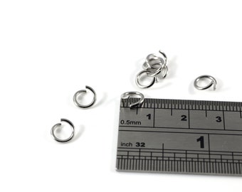 200 x 7x1mm 304 Stainless Steel Jump Rings, Round Jump Rings, Open Linking Rings, Stainless Steel Findings (C0582)