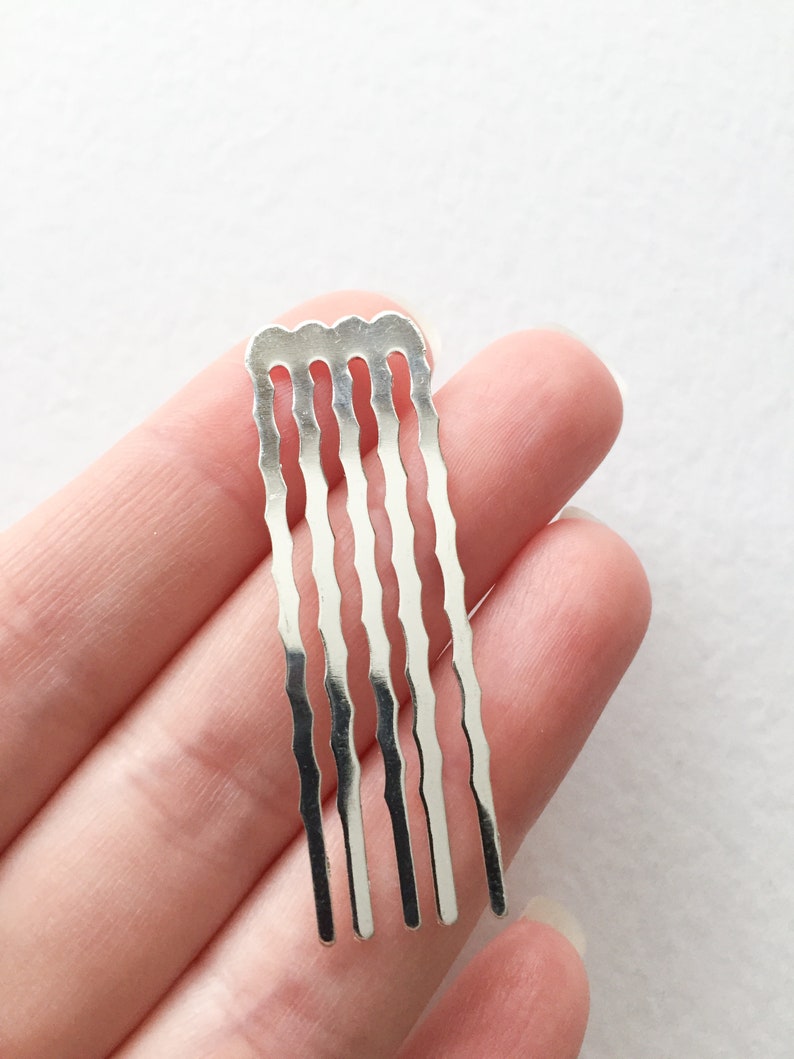 10 X Silver Hair Comb Small Hair Combs Rhodium Hair Combs Hair Etsy
