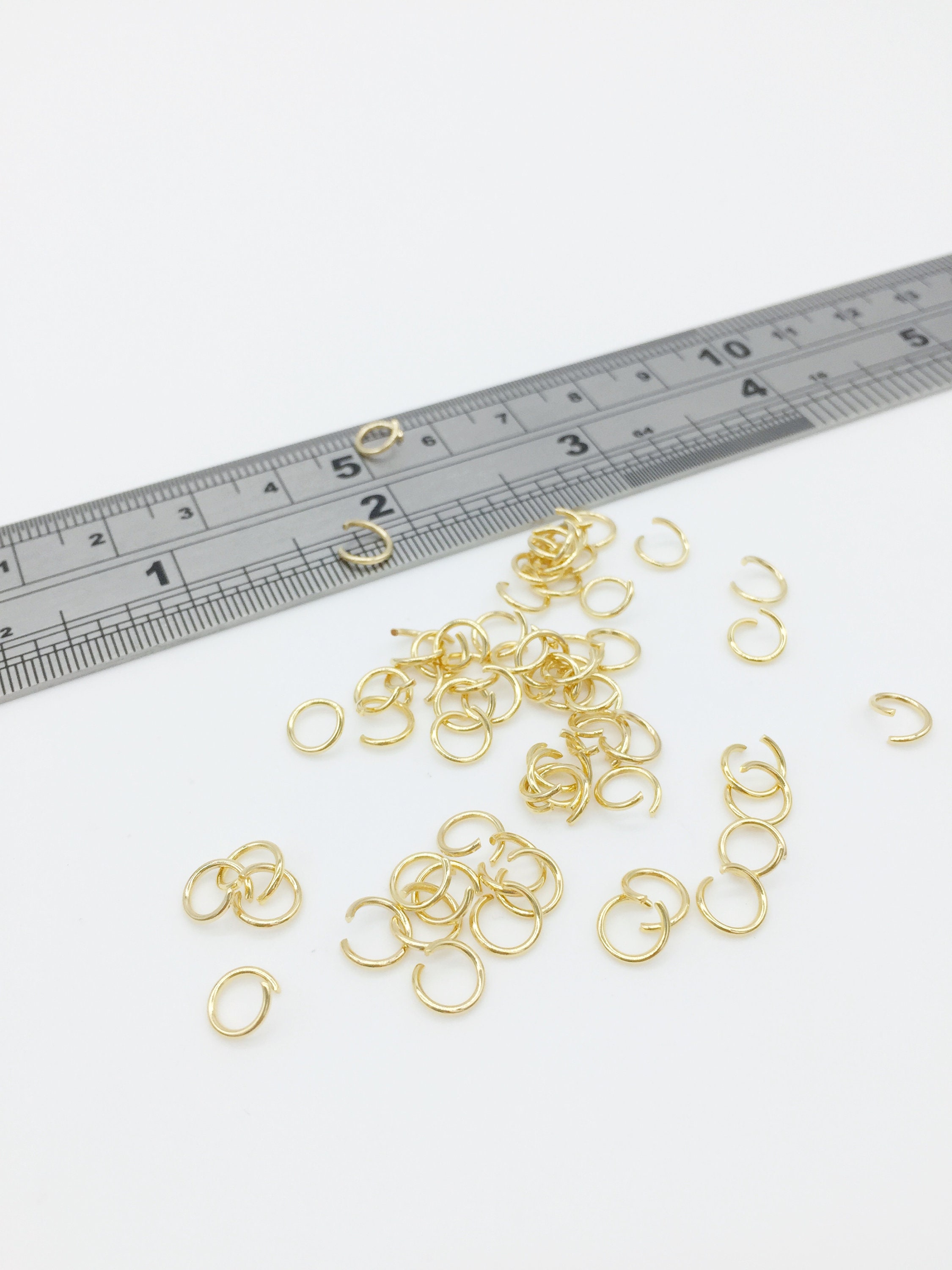 22K Gold Plated Open Jump Rings 5mm 20 Gauge (100)