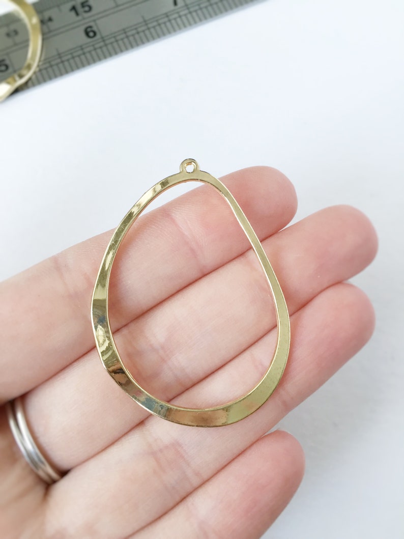 Gold Plated Earring Drops Earring Pendants Wavy Drop Charms 0877 4 x Large Gold Irregular Drop Pendants