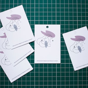 10 cartes de boucles d'oreilles, cartes de visages de femmes abstraites, cartes de présentation de bijoux, cartes d'emballage de boucles d'oreilles