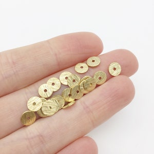 50 Perles Espacées En Laiton 5mm - Heishi Plates Rondes Dorées - Pour Bijoux DIY