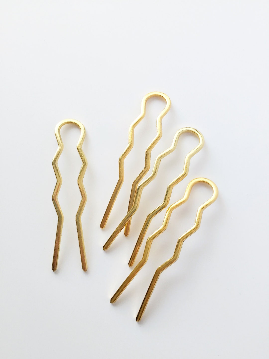 4 X Large Gold Hair Pins Bright Gold Hair Pins DIY Hair Pins Ornate