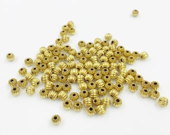 50 Perles Espacées En Laiton 5mm - Heishi Plates Rondes Dorées - Pour Bijoux DIY