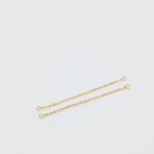 1 pair x 18K Gold Fine Chain Earring Connectors, Earring Making Components, Gold Plated Chain Earring Links (1595)
