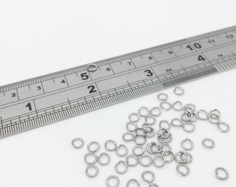 500 x 4.5x0.8mm Stainless Steel Jump Rings, Silver Round Jump Rings, Open Rings, Stainless Steel Findings (C0581)