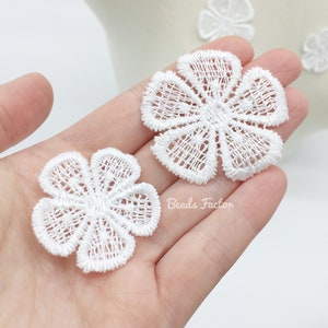 10 x fleurs en dentelle blanc cassé fleurs 3d robe de mariée décoration patchs de fleurs en dentelle 2 tailles appliques de fleurs