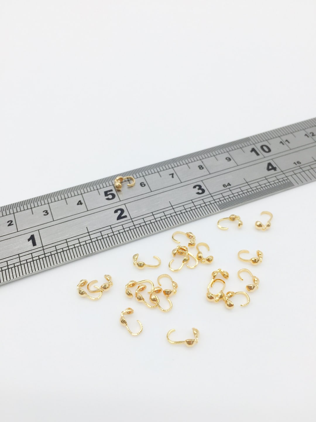 50 X 18K Gold Clamshell Bead Tips, Gold Plated 2mm Knot Covers 3341 Etsy