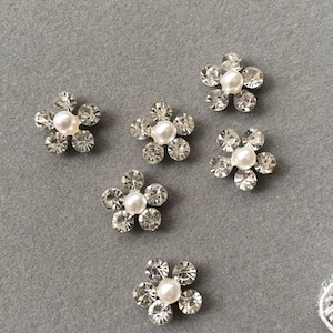 6 x Diamante Blume Cabochons Strass Blume Verschönerung Kristall Blume Cabochons Kopfschmuck Versorgung