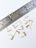 2 pairs x Gold Stainless Steel Earring Studs, Gold Bar Ear Posts, Stainless Steel Earring Blanks (0563) 