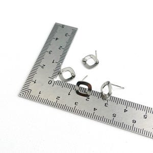 Small Smooth Rhombus Earrings, Stainless Steel Earring Studs, Silver Tone Earring Studs, Geometric Earring Wire, Steel Earring Blanks (0498)