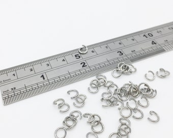 200 x 6x1mm Stainless Steel Jump Rings, 18 Gauge Silver Round Jump Rings, Open Rings, Stainless Steel Findings (0382)