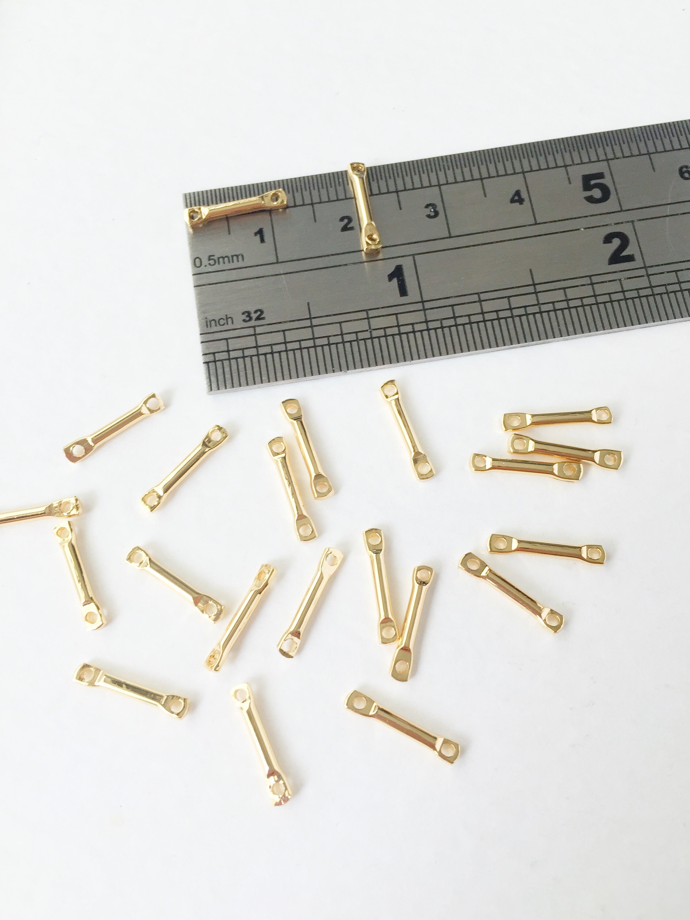 20 X 18K Gold Bar Connectors Gold Plated Connector Bars Etsy UK