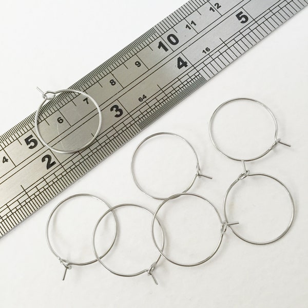 Quality TT 4mm Stripe Stainless Steel 20mm Large Hoop Earrings (EH106), Nickel-Free, 3 Colors