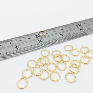 40 x 9x1.2mm 24K Gold Plated Stainless Steel Jump Rings, Gold Open Rings, Round Jump Rings (0368)