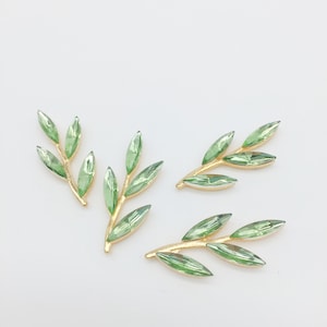 2 x Frühlingsgrüne Kristallzweig Verschönerung Diamante Baumzweig Dekoration für die Tiara Herstellung (3147)