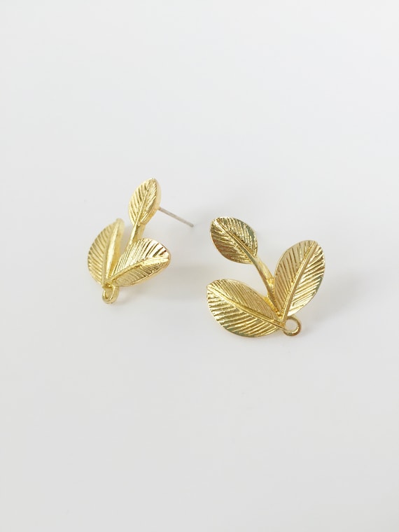 Paire De Clous D'oreilles Dorés - Modèle Simple - Bijou D'occasion