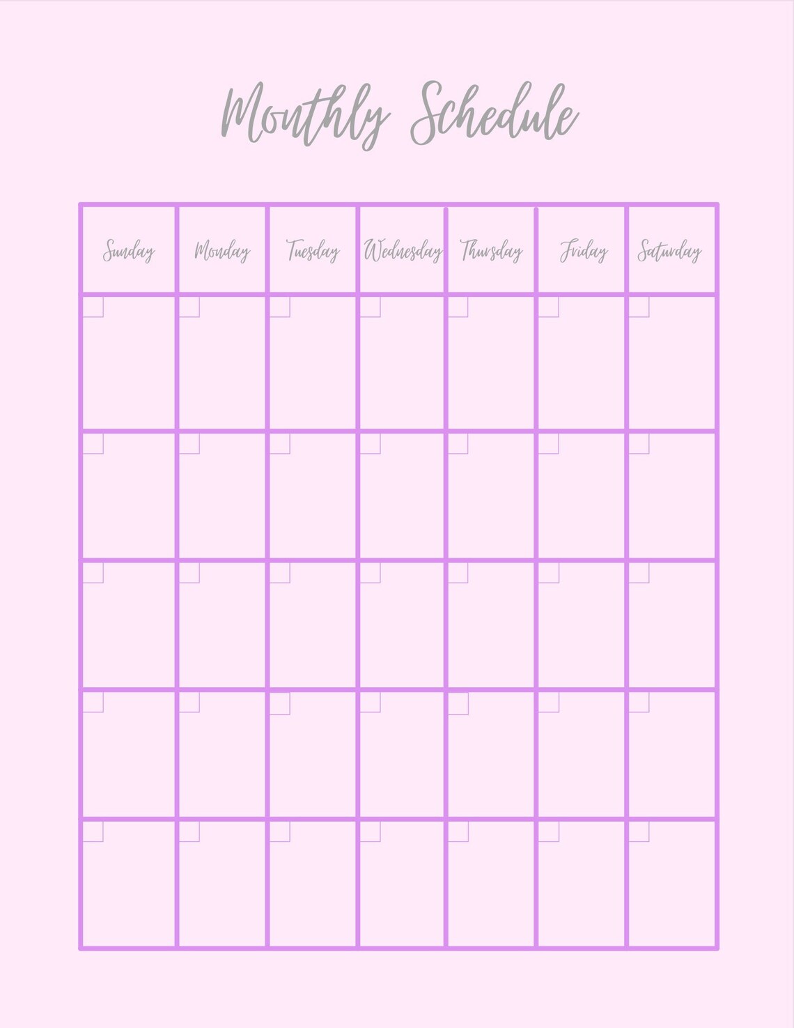 Downloadable Undated Calendar Pdf Etsy