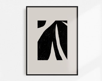 PALMERA | Abstract Art Printable | Print at Home Art | Digital Download | Black and Beige | Instant Download