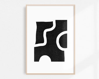 ABSTRACT SHAPES | Abstract Art Print | Printable Art | Digital Download | Black and White