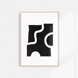 ABSTRACT SHAPES | Abstract Art Print | Printable Art | Digital Download | Black and White