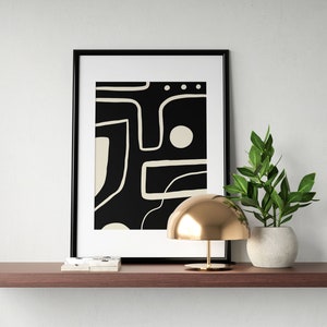 ATACAMA, Abstract Art Print, Drawing, Modern Art, Black and Cream, Ivory, Printable Wall Art, Digital Download, Instant Download image 2