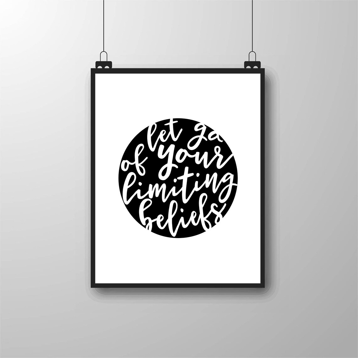 Black and White Prints Round Wall Art Black and White Living Etsy