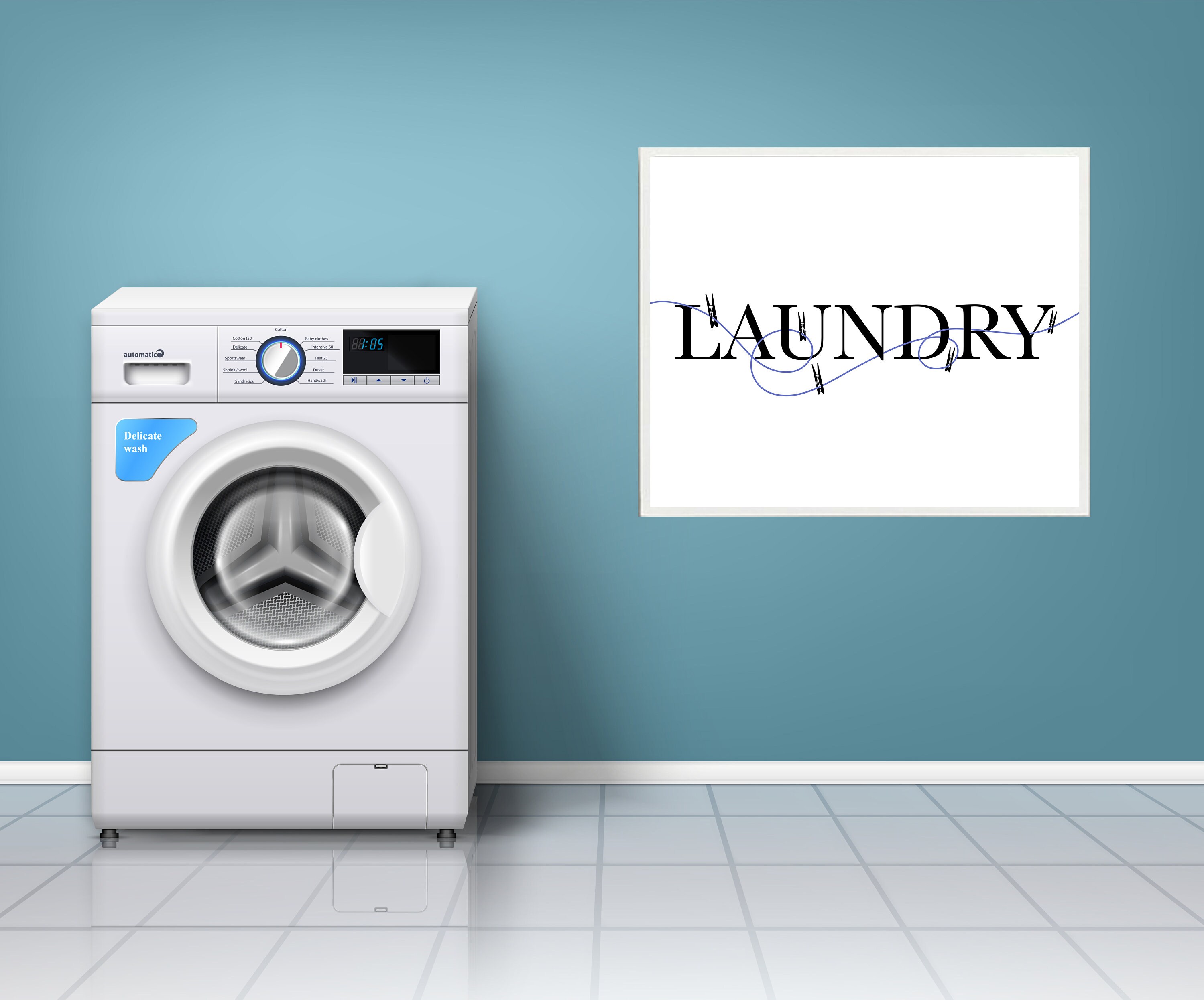 Arte de la pared lavandería impresiones en blanco y negro | Etsy