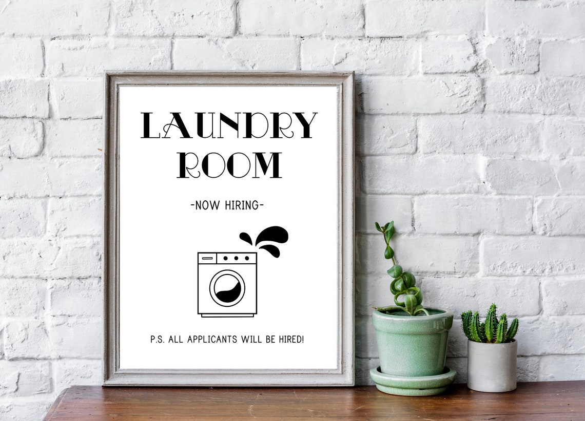 Wandkunst Waschküche schwarz und weiß Drucke schwarz und | Etsy