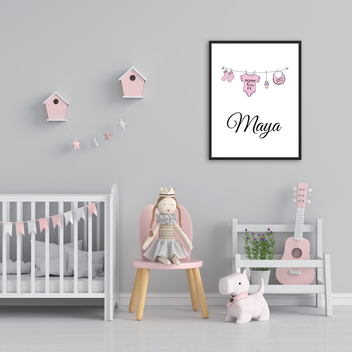 Baby girl room decor kid room decor custom wall art Etsy