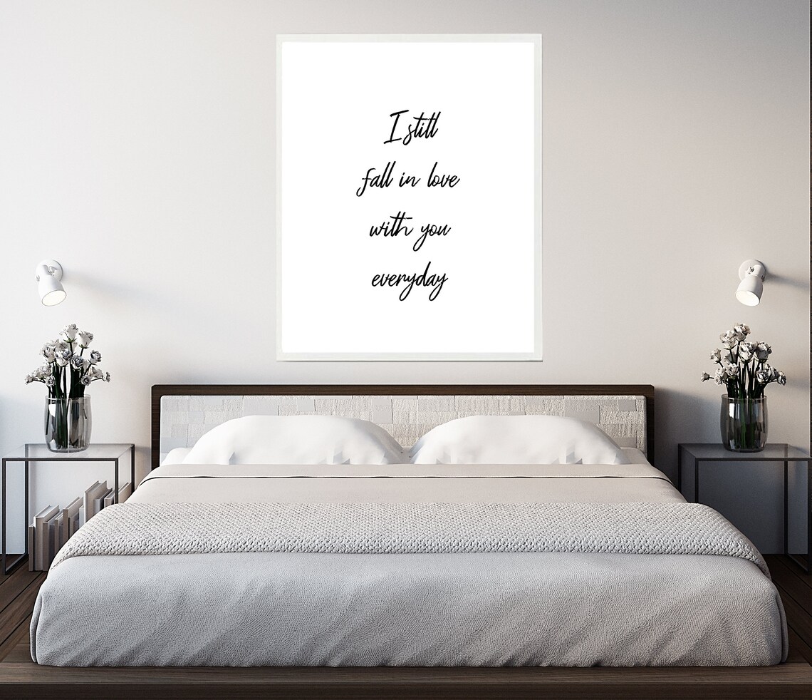 Romantic wall art love you quotes black and white prints Etsy